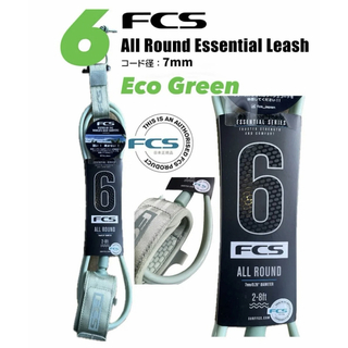 エフシーエス(FCS)のFCS6 ALL ROUND ESSENTIAL LEASH Eco-Green(サーフィン)