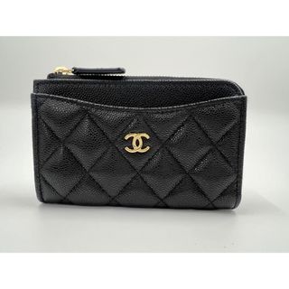 シャネル(CHANEL)のCHANEL シャネル タイムレスクラシック マトラッセ コインケース 小銭入れ カードケース L字ファスナー 財布 グレインドカーフスキン ブラック   ゴールド金具 AP3179 B10583 新品(コインケース)