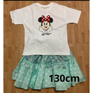 ディズニー(Disney)のミニー　セット　Tシャツ　ディズニー　リトシー　ミントグリーン　緑　ホワイト　白(Tシャツ/カットソー)