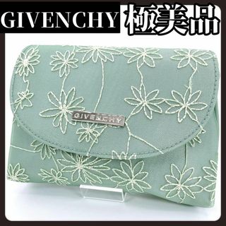 ジバンシィ(GIVENCHY)の【極美品】GIVENCHY　ジバンシー　花柄　メイクポーチ　薄い　グリーン(その他)