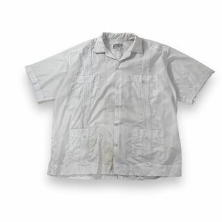 ヴィンテージ(VINTAGE)の古着 メキシコ製 キューバシャツ 4ポケット 開襟 46 ホワイト 白(Tシャツ/カットソー(半袖/袖なし))
