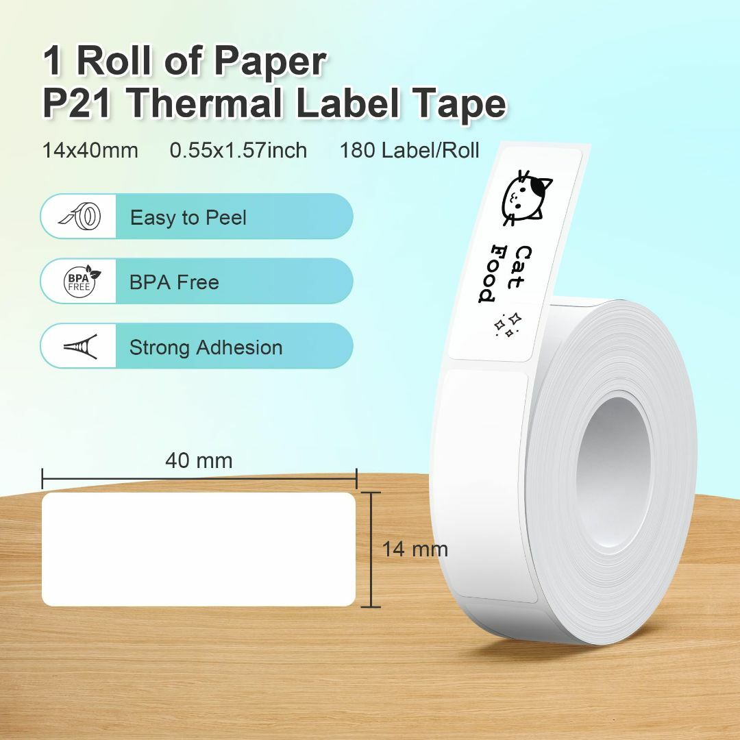 サイズ:15mmx40mm-1Roll_色:ホワイトNELKO ラベルシ その他のその他(その他)の商品写真