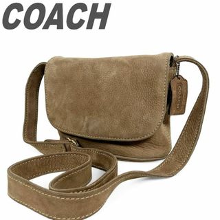 コーチ(COACH)のコーチ ショルダーバッグ クロスボディ 斜め掛け スエード ベージュ かぶせ鞄(ショルダーバッグ)