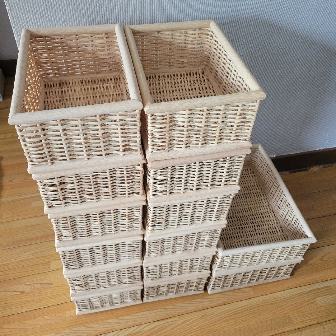 MUJI (無印良品) - 無印 ブリ材 長方形バスケット小2個、長方形 MUJI (無印良品) - 無印 ブリ材 長方形バスケット小2個、長方形