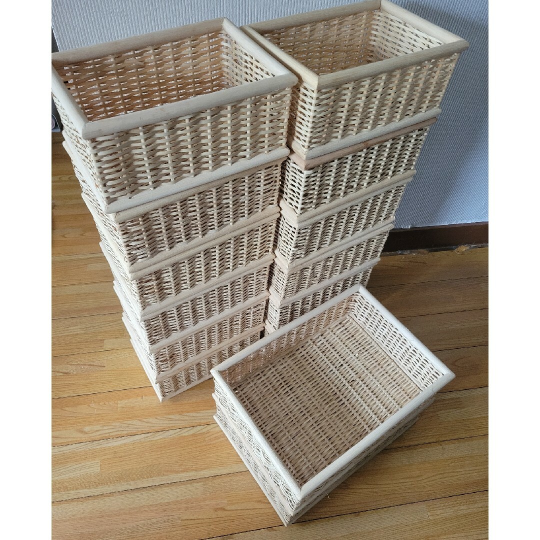 MUJI (無印良品) - 無印 ブリ材 長方形バスケット小2個、長方形 MUJI (無印良品) - 無印 ブリ材 長方形バスケット小2個、長方形