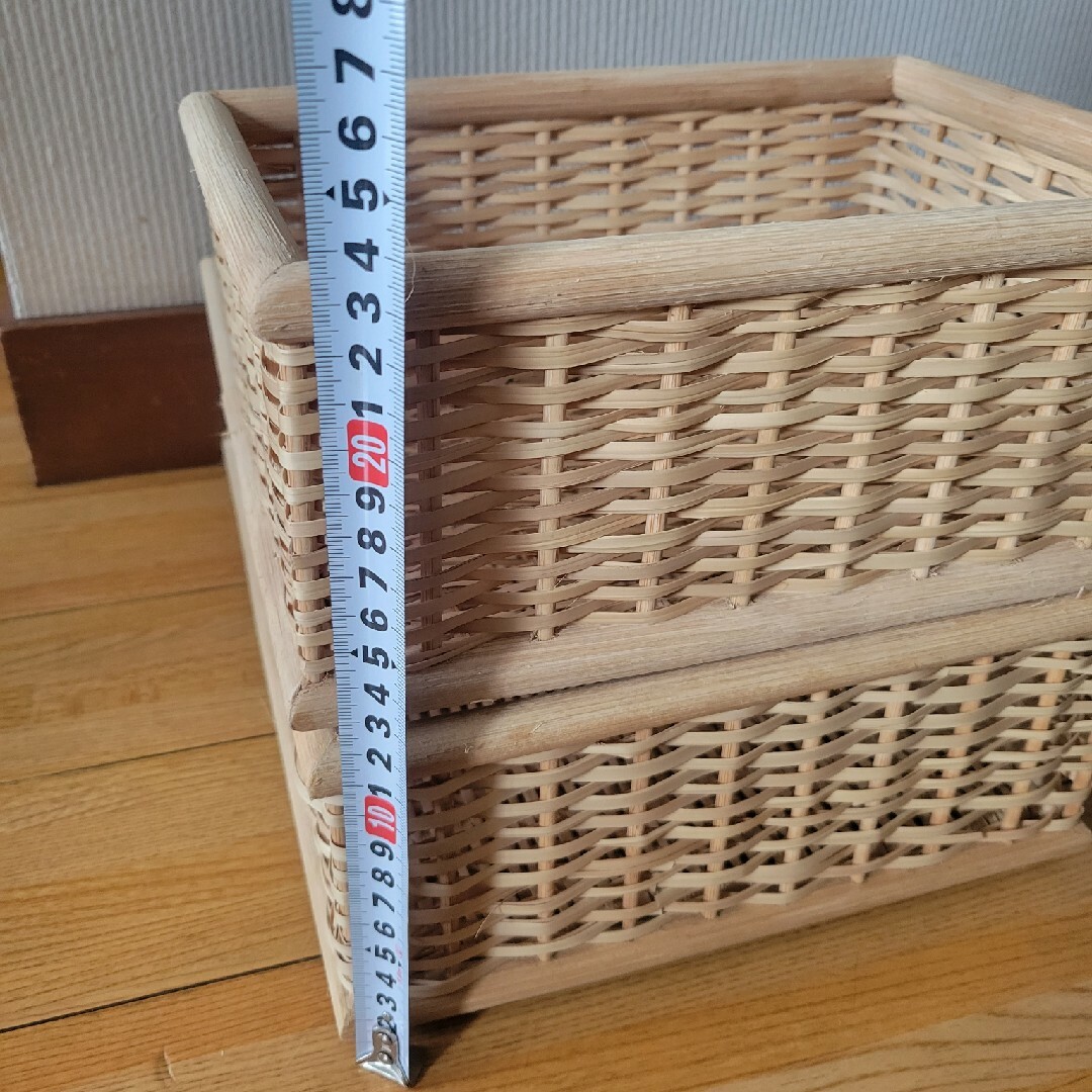 MUJI (無印良品) - 無印 ブリ材 長方形バスケット小2個、長方形 MUJI (無印良品) - 無印 ブリ材 長方形バスケット小2個、長方形