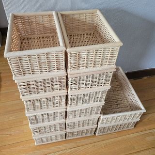 MUJI (無印良品) - 無印　ブリ材　長方形バスケット小2個、長方形ボックス12個セット