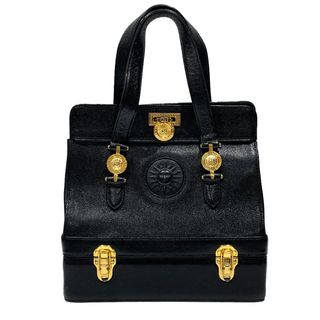 ヴェルサーチ(VERSACE)のVERSACE ハンドバッグ サンバースト 2段式 バニティ ヴィンテージ レザー(ハンドバッグ)