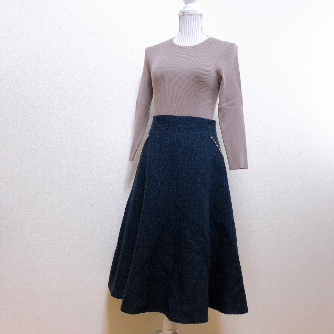 JUSGLITTY(ジャスグリッティー)のJUSGLITTY ツイード フレア Aライン スカート レディースのスカート(ロングスカート)の商品写真