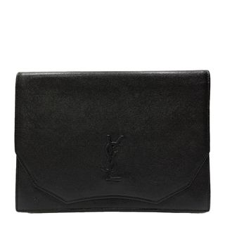 サンローラン(Saint Laurent)のYVES SAINT LAURENT クラッチバッグ YSL ロゴ スクエア オールド ヴィンテージ レザー(クラッチバッグ)