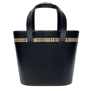 バーバリー(BURBERRY)のBURBERRY ハンドバッグ ロゴ バケツ型 内部チェック レザー(ハンドバッグ)