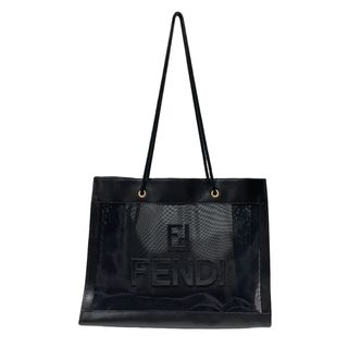 フェンディ(FENDI)のFENDI トートバッグ ロゴ メッシュ 肩掛け 紐 ヴィンテージ レザー(トートバッグ)