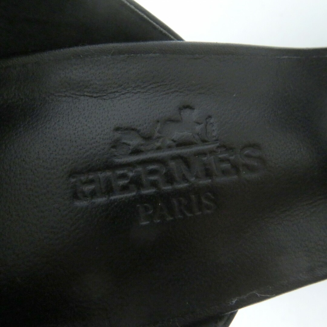 Hermes(エルメス)の未使用品☆HERMES エルメス 201031Z レザー アンクルストラップ チャンキーヒール サンダル ブラック 36 イタリア製 レディース レディースの靴/シューズ(サンダル)の商品写真