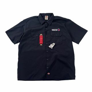 Dickies - デッドストック 企業ロゴ 刺繍 Dickies ワークシャツ ブラック XL