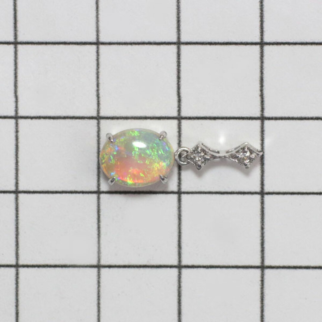  K18WG オパール ダイヤモンド ペンダントトップ 0.90ct D0.04ct レディースのアクセサリー(ネックレス)の商品写真