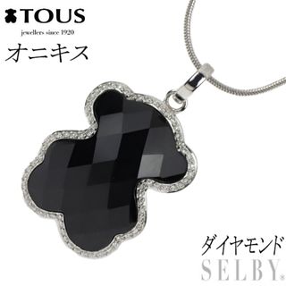 TOUS（トウス） K18WG オニキス ダイヤモンド ペンダントネックレス ベア クマ アニマル(ネックレス)