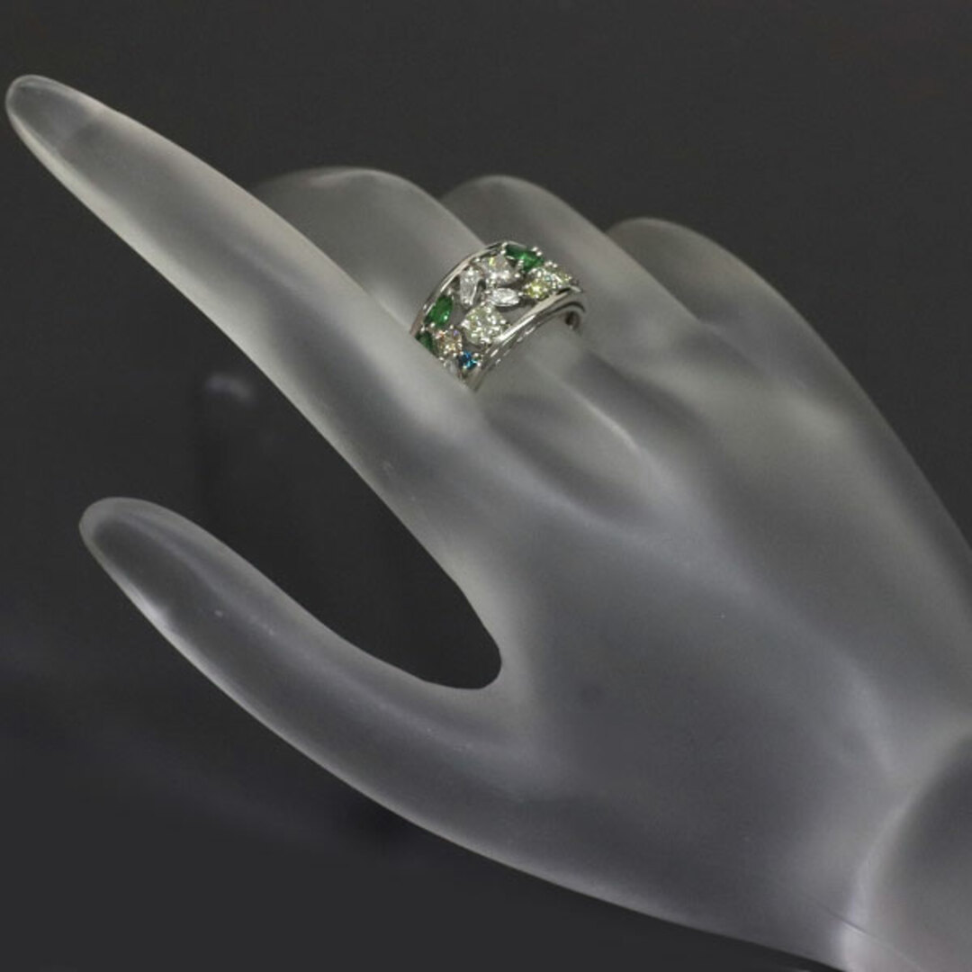 Pt900 ダイヤモンド グリーンガーネット リング 1.14ct GG0.32ct レディースのアクセサリー(リング(指輪))の商品写真