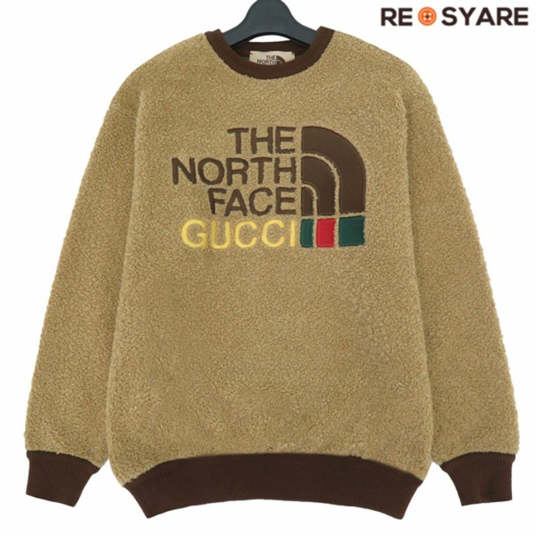 Gucci(グッチ)の美品 GUCCI×THE NORTH FACE グッチ × ノースフェイス 21SS faux fur 644662 ロゴ ファー ボア スウェット トレーナー プルオーバー 46440 メンズのトップス(スウェット)の商品写真