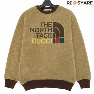 グッチ(Gucci)の美品 GUCCI×THE NORTH FACE グッチ × ノースフェイス 21SS faux fur 644662 ロゴ ファー ボア スウェット トレーナー プルオーバー 46440(スウェット)