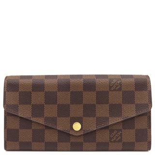 ルイヴィトン(LOUIS VUITTON)のルイヴィトン LOUIS VUITTON 長財布 ポルトフォイユ サラ ダミエキャンバス ダミエ ゴールド金具 二つ折り 茶  N63209 CA2106 【箱】【中古】(財布)