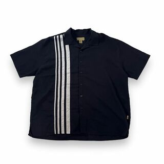 ヴィンテージ(VINTAGE)の90s 古着 キューバシャツ ツートン ストライプ 2XL ビッグサイズ(Tシャツ/カットソー(半袖/袖なし))