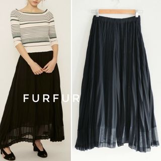 ファーファー(fur fur)のFURFUR ファーファー ワッシャー プリーツパンツ 黒 FREE(カジュアルパンツ)