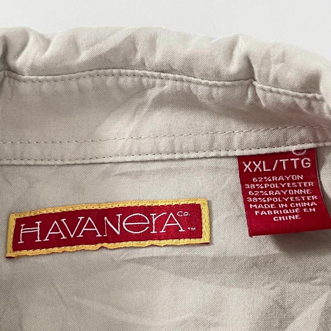 VINTAGE(ヴィンテージ)のHavanera 古着 キューバシャツ オープンカラー 刺繍 ブルー XXL メンズのトップス(Tシャツ/カットソー(半袖/袖なし))の商品写真