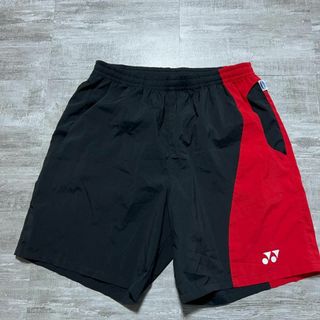 YONEX - バイカラー YONEX ヨネックス ハーフパンツ ゲームパンツ 赤×黒 L