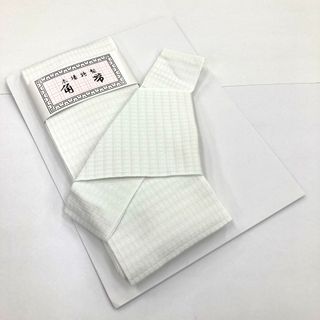 ☆新品未使用☆男性用浴衣・着物　簡単ワンタッチ着用　白系角帯　説明書付き(帯)