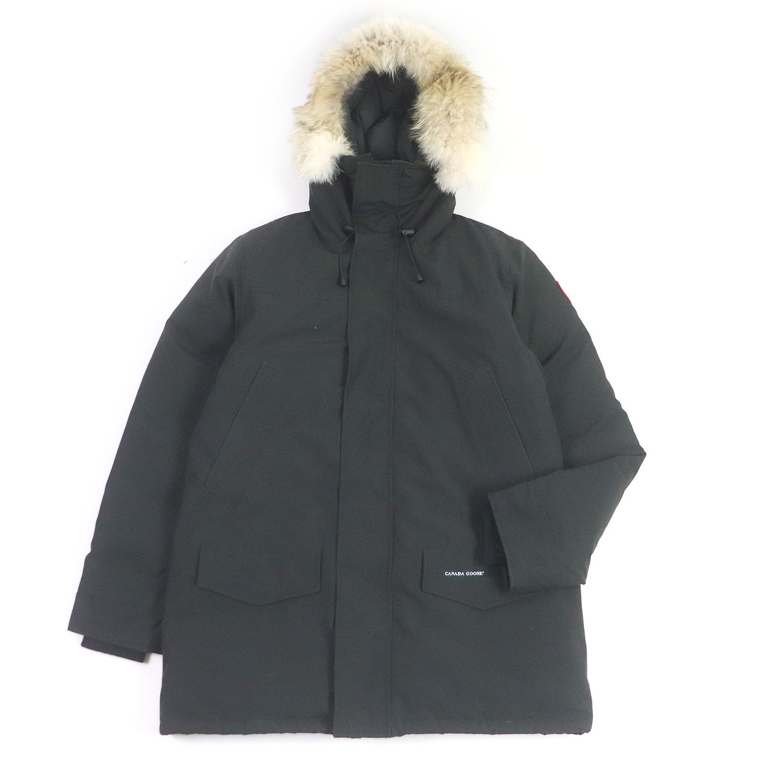 CANADA GOOSE(カナダグース)の良品□CANADA GOOSE カナダグース 2062MA LANGFORD FUSION FIT ロゴワッペン WZIP ファーフーデッド ダウンジャケット ダウンコート ブラック L カナダ製 正規品 メンズ メンズのジャケット/アウター(ダウンジャケット)の商品写真