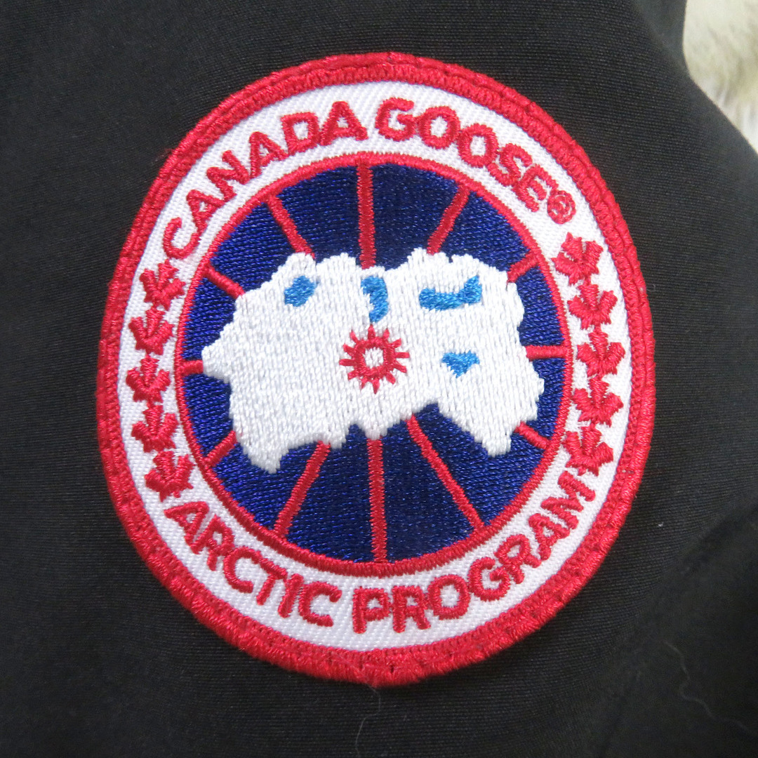 CANADA GOOSE(カナダグース)の良品□CANADA GOOSE カナダグース 2062MA LANGFORD FUSION FIT ロゴワッペン WZIP ファーフーデッド ダウンジャケット ダウンコート ブラック L カナダ製 正規品 メンズ メンズのジャケット/アウター(ダウンジャケット)の商品写真