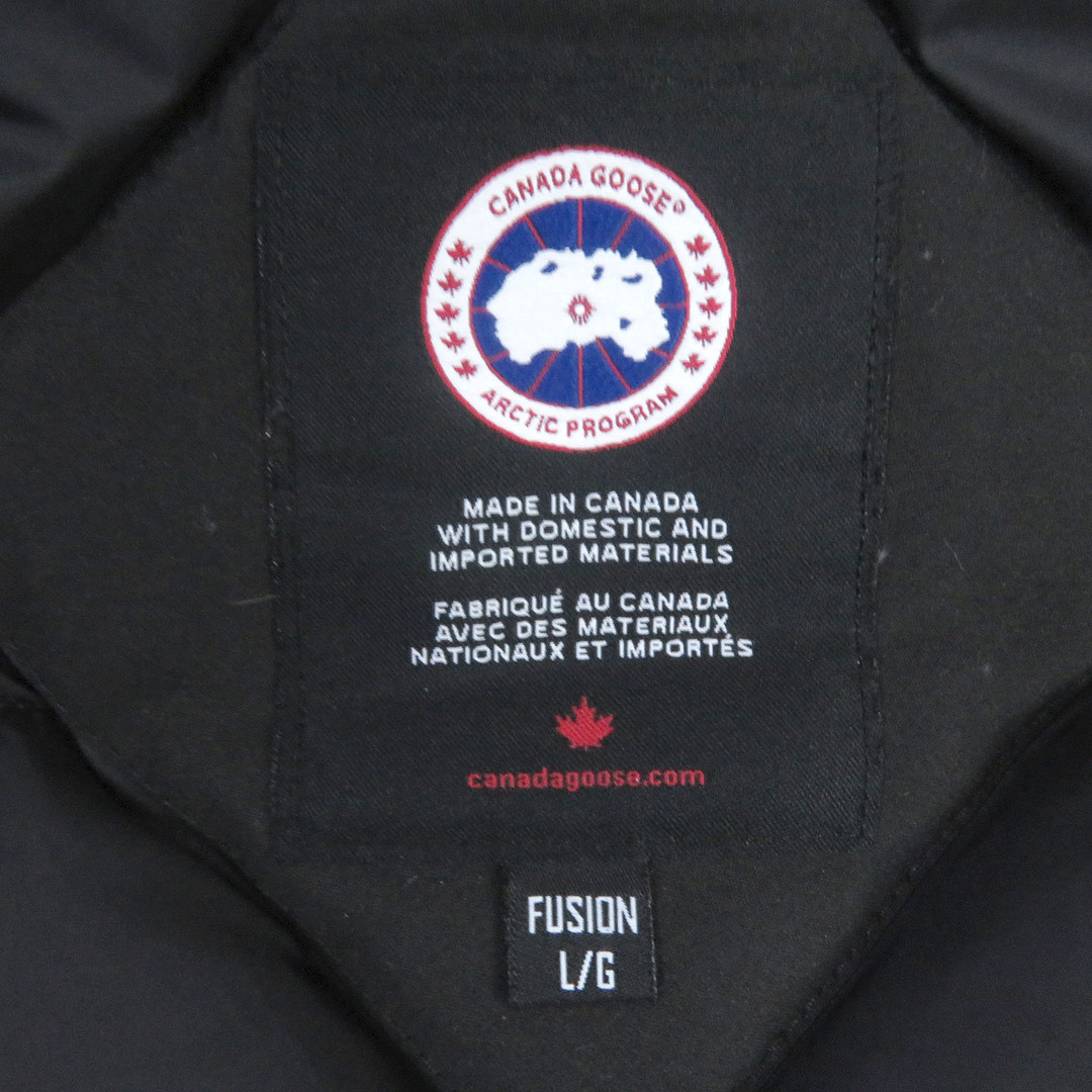 CANADA GOOSE(カナダグース)の良品□CANADA GOOSE カナダグース 2062MA LANGFORD FUSION FIT ロゴワッペン WZIP ファーフーデッド ダウンジャケット ダウンコート ブラック L カナダ製 正規品 メンズ メンズのジャケット/アウター(ダウンジャケット)の商品写真