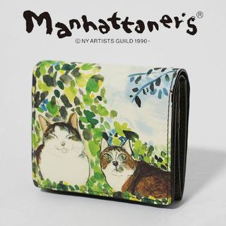 マンハッタナーズ(Manhattaner's)の新品 マンハッタナーズ ごきげん猫ちゃん ボックス小銭入れ スナップボタン折財布(財布)