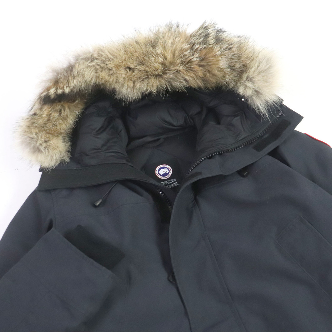 CANADA GOOSE(カナダグース)の良品□CANADA GOOSE カナダグース 2062MA LANGFORD FUSION FIT ロゴワッペン WZIP ファーフーデッド ダウンジャケット ダウンコート ネイビー L カナダ製 正規品 メンズ メンズのジャケット/アウター(ダウンジャケット)の商品写真