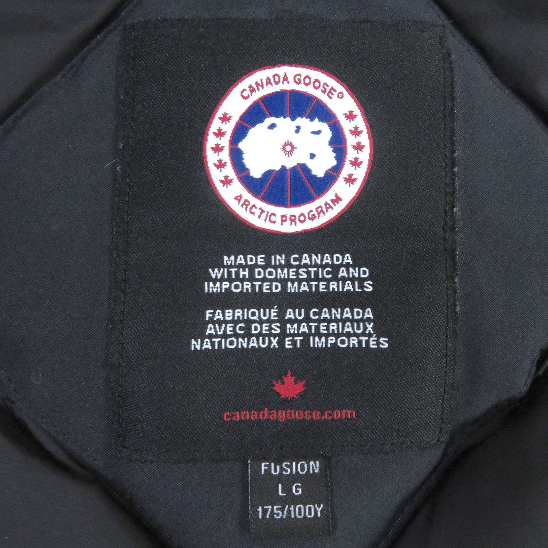 CANADA GOOSE(カナダグース)の良品□CANADA GOOSE カナダグース 2062MA LANGFORD FUSION FIT ロゴワッペン WZIP ファーフーデッド ダウンジャケット ダウンコート ネイビー L カナダ製 正規品 メンズ メンズのジャケット/アウター(ダウンジャケット)の商品写真