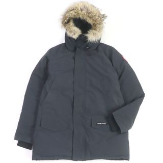 カナダグース(CANADA GOOSE)の良品□CANADA GOOSE カナダグース 2062MA LANGFORD FUSION FIT ロゴワッペン WZIP ファーフーデッド ダウンジャケット ダウンコート ネイビー L カナダ製 正規品 メンズ(ダウンジャケット)