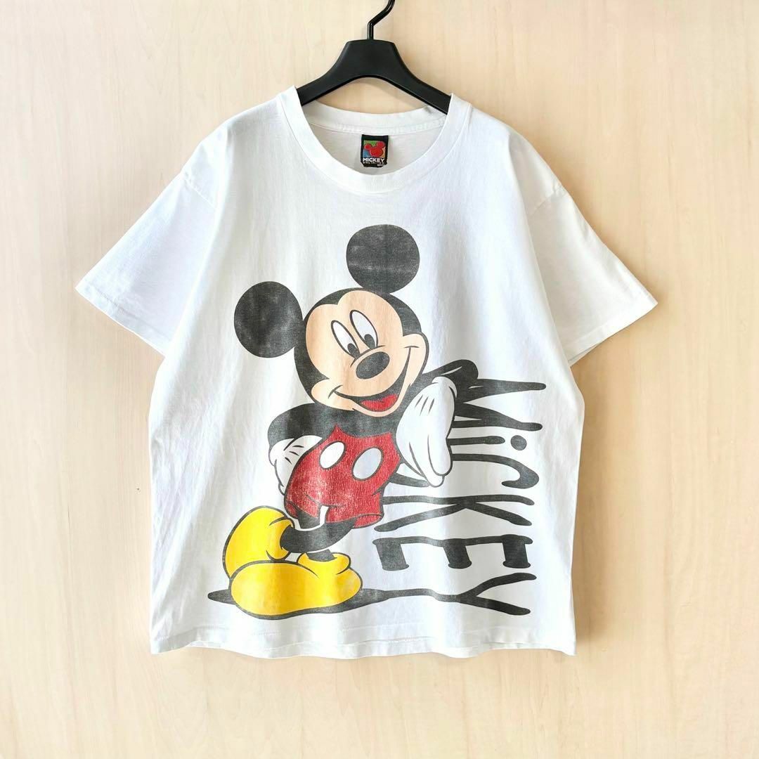 ミッキーマウス(ミッキーマウス)の90s古着　ヴィンテージ　ミッキーマウス　大判プリント Tシャツ　ディズニー メンズのトップス(Tシャツ/カットソー(半袖/袖なし))の商品写真