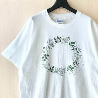 ヘインズ(Hanes)の80s USA製古着　ヘインズ　Tシャツ　やや薄手生地　ハーブ　香草　植物園(Tシャツ/カットソー(半袖/袖なし))