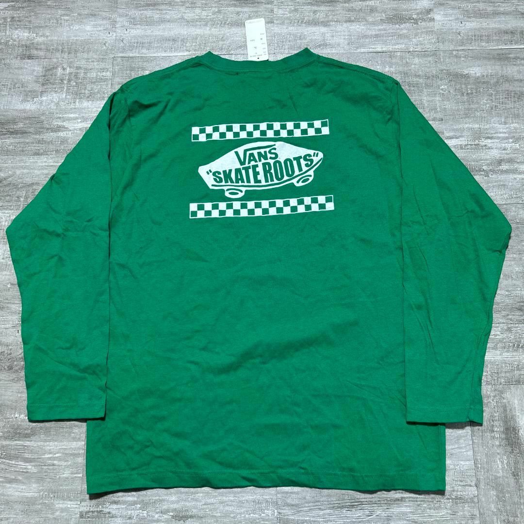 未使用タグ付属 VANS 3L 大きいサイズ 長袖Tシャツ ロンT 緑 グリーン メンズのトップス(Tシャツ/カットソー(七分/長袖))の商品写真