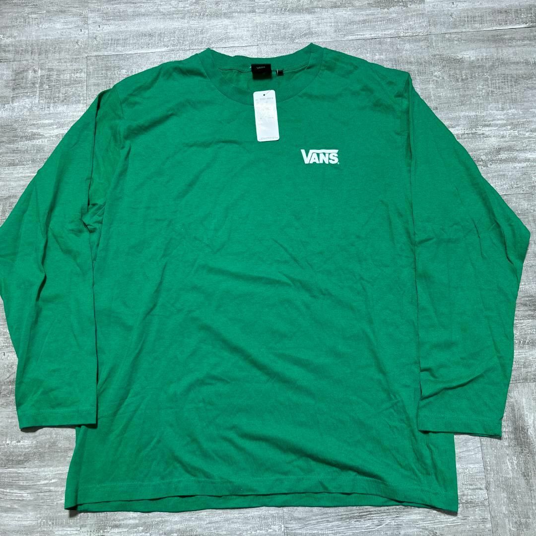 未使用タグ付属 VANS 3L 大きいサイズ 長袖Tシャツ ロンT 緑 グリーン メンズのトップス(Tシャツ/カットソー(七分/長袖))の商品写真
