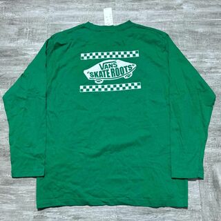 未使用タグ付属 VANS 3L 大きいサイズ 長袖Tシャツ ロンT 緑 グリーン(Tシャツ/カットソー(七分/長袖))