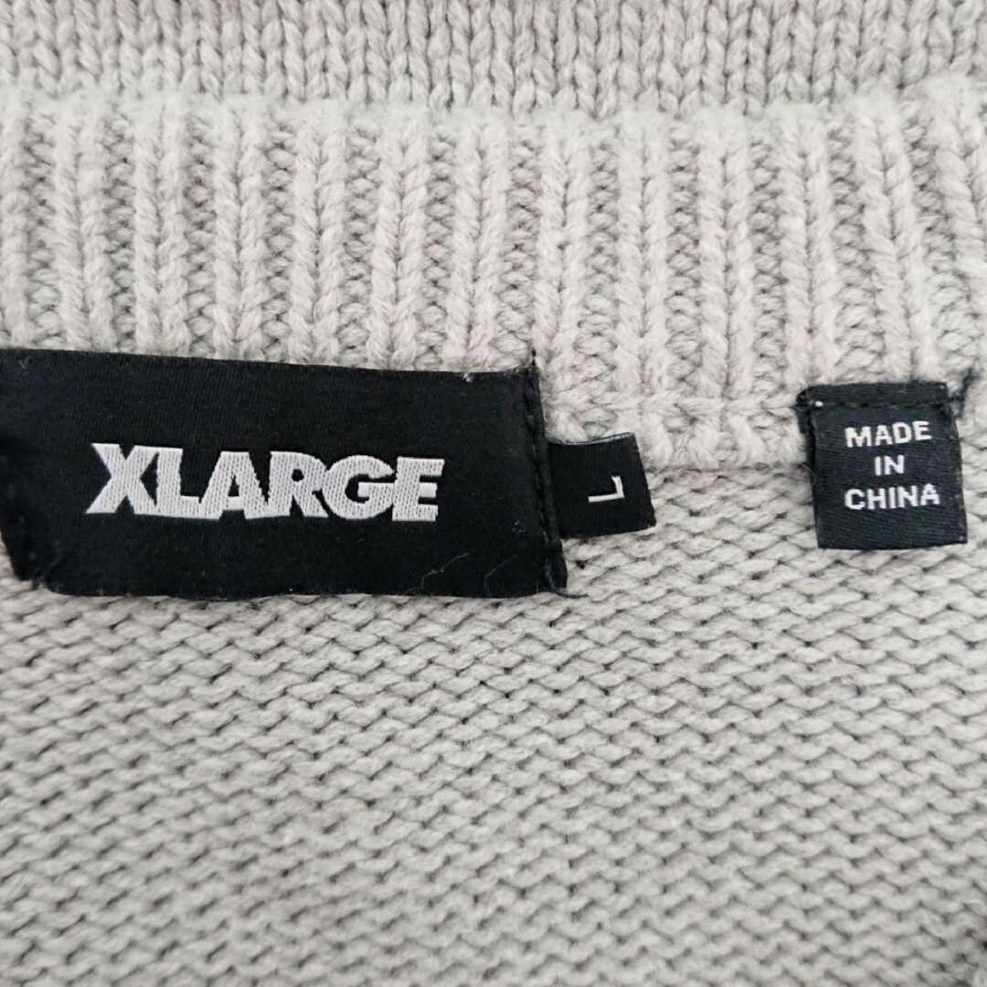 XLARGE(エクストララージ)の希少 エクストララージ フロント スリーブ 刺繍 ロゴ 厚手 リンガー ニット メンズのトップス(ニット/セーター)の商品写真