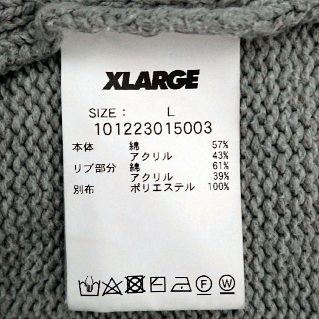 XLARGE(エクストララージ)の希少 エクストララージ フロント スリーブ 刺繍 ロゴ 厚手 リンガー ニット メンズのトップス(ニット/セーター)の商品写真