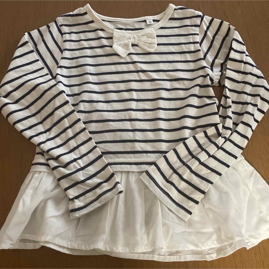 pedamada ボーダー　Tシャツ　130 キッズ/ベビー/マタニティのキッズ服女の子用(90cm~)(Tシャツ/カットソー)の商品写真