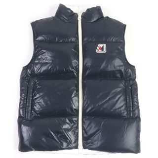 モンクレール(MONCLER)の極美品□MONCLER モンクレール 2020年製 MONGINEVRO GILET ロゴラバーワッペン ダブルZIP ダウンベスト ジレ ネイビー 1 正規品 メンズ(ダウンベスト)