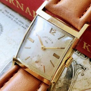 エルジン(ELGIN)の#2997【シックでお洒落】メンズ 腕時計 ロードエルジン 動作品 手巻 金張り(腕時計(アナログ))