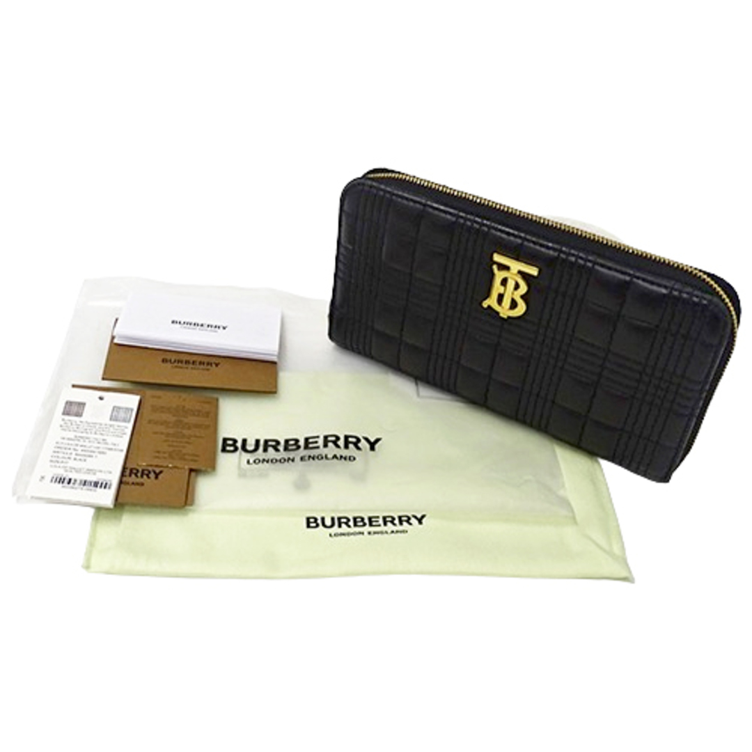 BURBERRY(バーバリー)のバーバリー BURBERRY 財布 レディース ブランド 長財布 レザー ローラ ブラック 黒 ラウンドファスナー キルティング おしゃれ 【中古】 レディースのファッション小物(財布)の商品写真