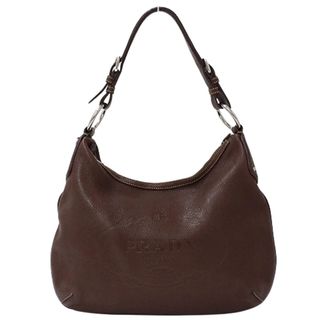 プラダ PRADA バッグ レディース ブランド ショルダーバッグ レザー ブラウン ロゴ ワンショルダー 肩掛け おしゃれ 【中古】