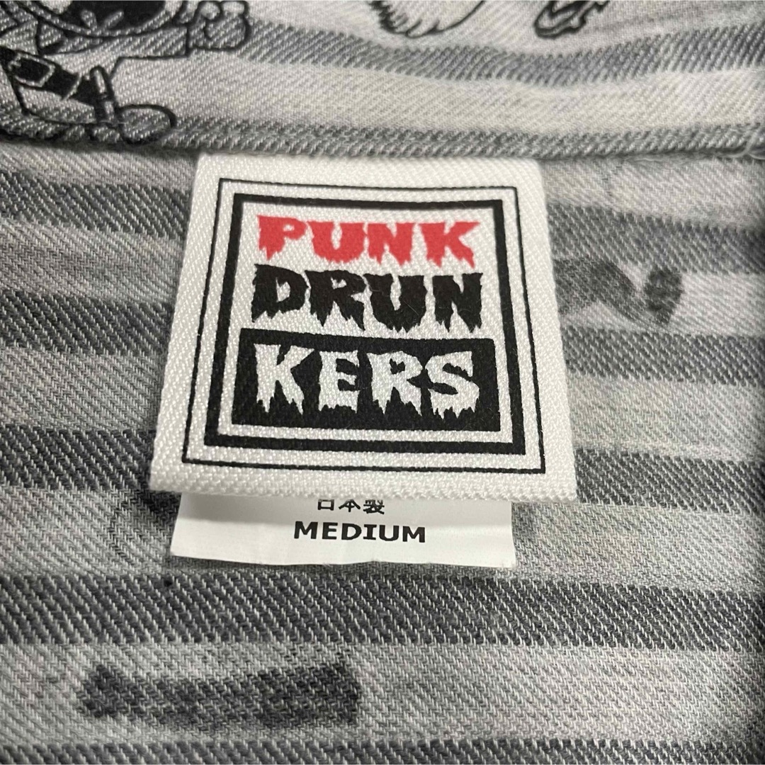 PUNK DRUNKERS(パンクドランカーズ)の【超希少品】 パンクドランカーズ　天才バカボン　半袖シャツ　総柄　グレー　M メンズのトップス(シャツ)の商品写真