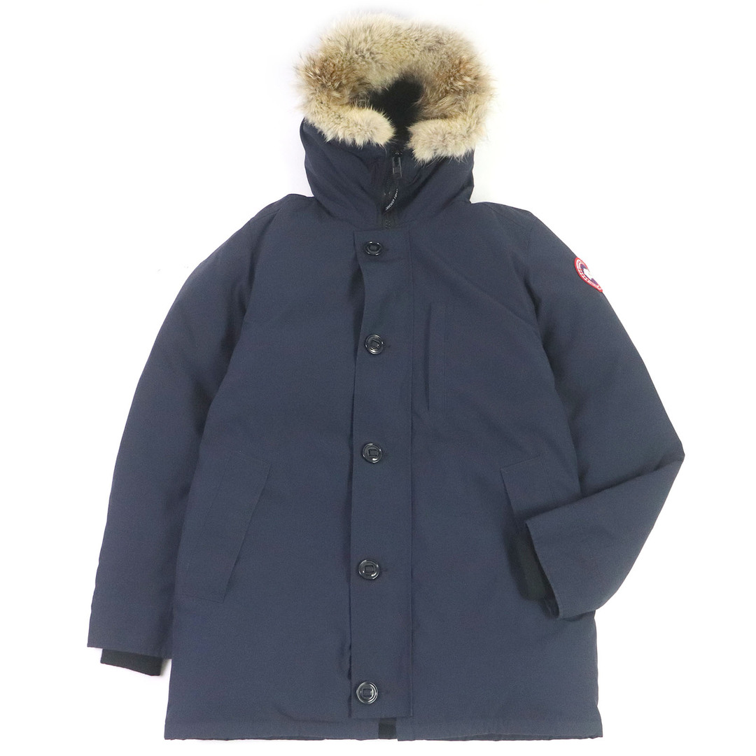 CANADA GOOSE(カナダグース)の良品□CANADA GOOSE カナダグース 3438JM JASPER ロゴワッペン WZIP コヨーテファーフーデッド ダウンジャケット ダウンコート ネイビー L カナダ製 正規品 メンズ メンズのジャケット/アウター(ダウンジャケット)の商品写真